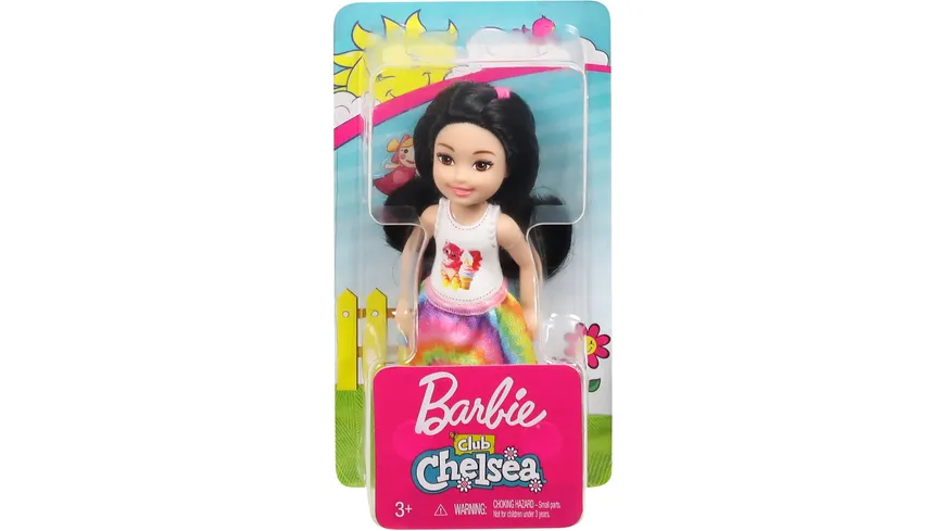 Barbie Chelsea-Puppe (blond) in Regenbogenkleid, Spielzeug für Kinder ab 3 Jahren