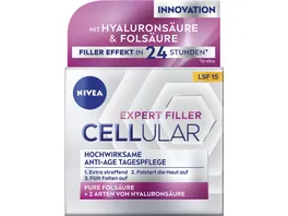 NIVEA Hyaluron Cellular Filler Hochwirksame Anti Age Tagespflege LSF15 50ml