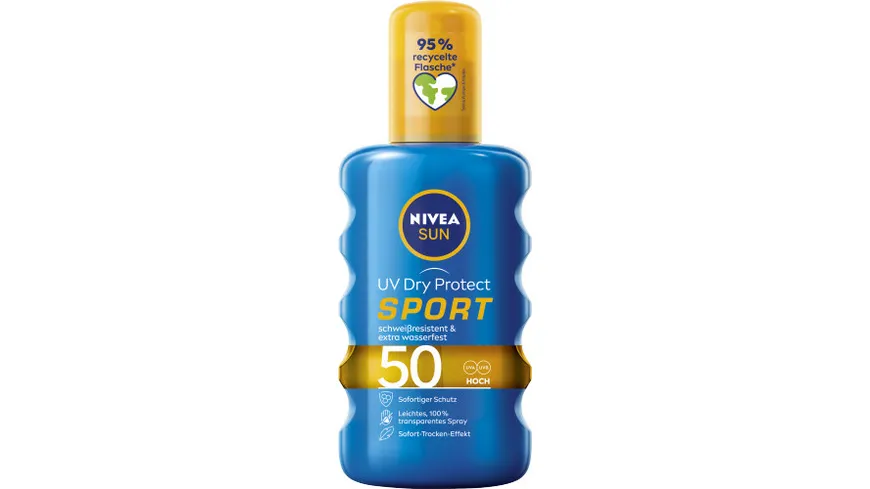 NIVEA SUN UV Dry Protect Sport Transparentes Spray LSF 50 200ml