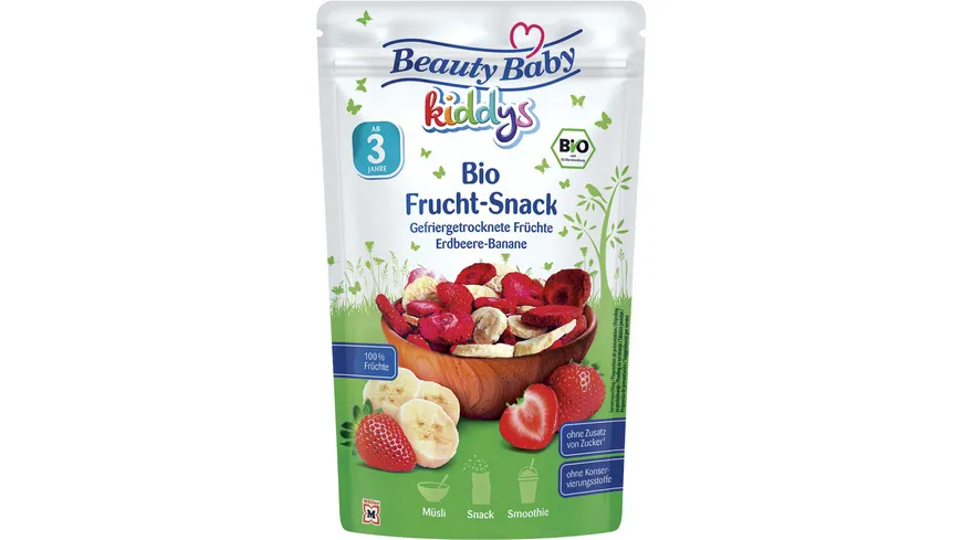 Beauty Baby kiddys Bio Frucht Snack Erdbeere & Banane