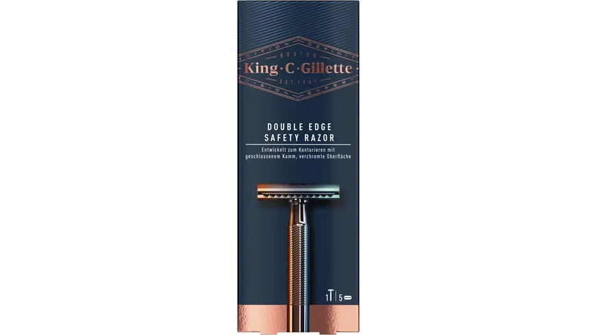 Gillette Klingen King C. 5 ST + Rasierhobel