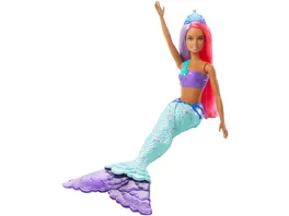 Barbie Dreamtopia Meerjungfrau Puppe pinkes und lilafarbenes Haar Anziehpuppe