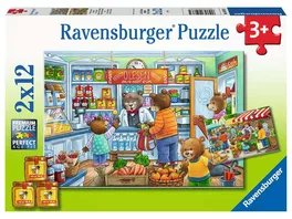Ravensburger Puzzle Komm wir gehen einkaufen 2 x 12 Teile