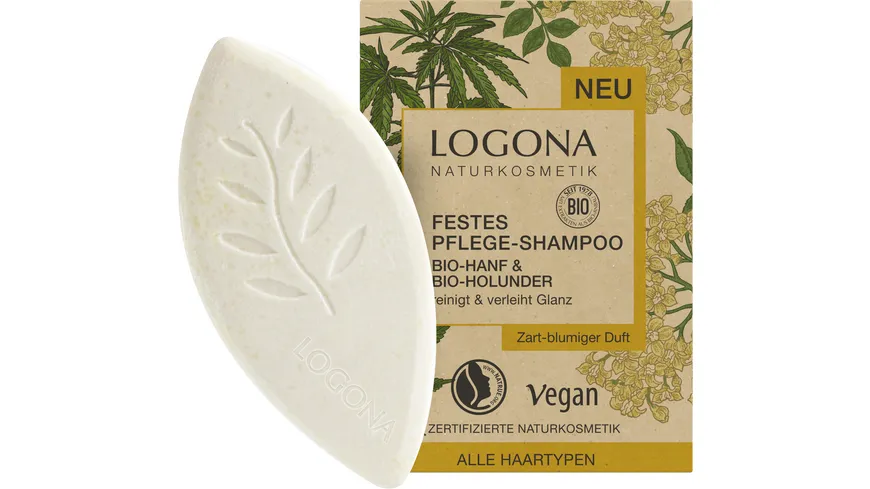 LOGONA Festes Pflege Shampoo Bio-Hanf & Bio-Holunder online bestellen |  MÜLLER