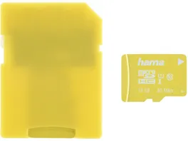 Hama microSDHC 16GB Class 10 UHS I 80MB s Adapter Gelb Schmale Verpackung