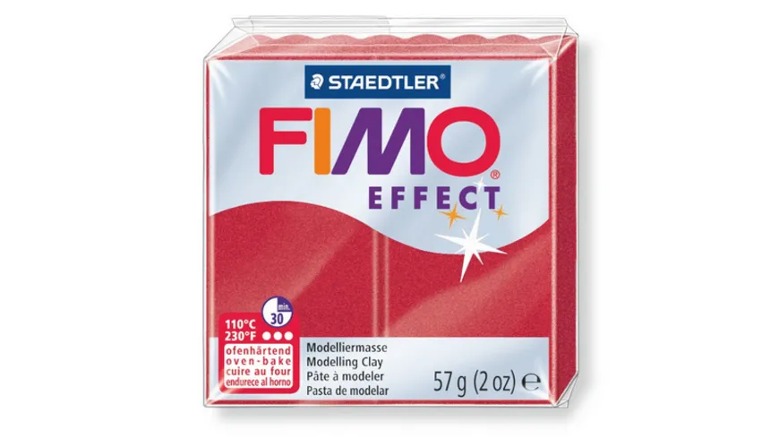 STAEDTLER FIMO - 8020-28 effect Ofenhärtende Modelliermasse metallic rubinrot