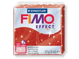 STAEDTLER FIMO 8020 202 effect Ofenhaertende Modelliermasse glitter rot