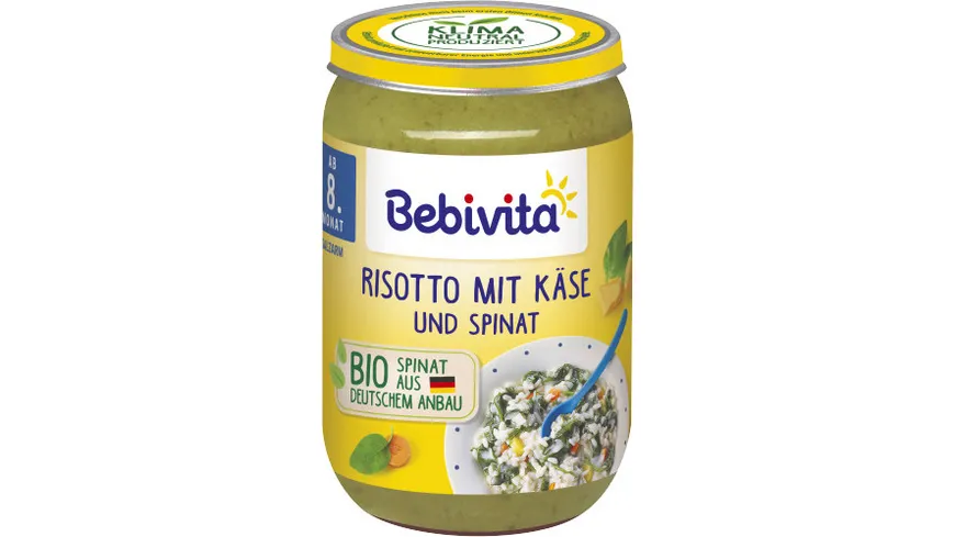 Bebivita Bio Menüs: Risotto mit Käse und Spinat, 220g