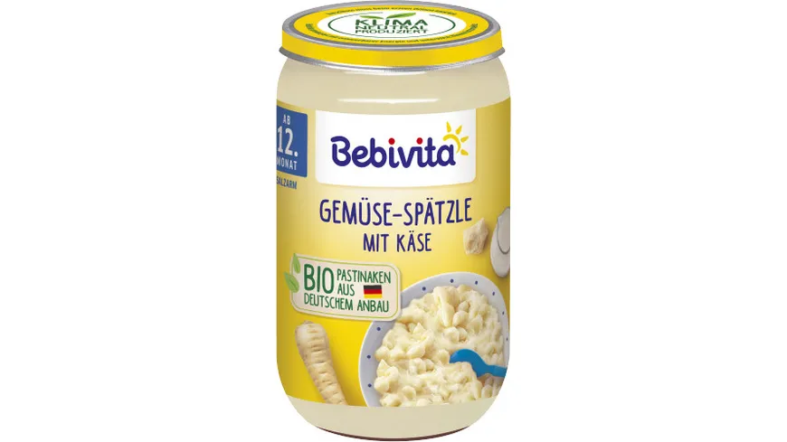 Bebivita Bio Menüs: Gemüse-Spätzle mit Käse, 250 g