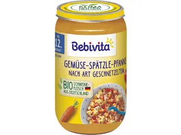 Bebivita Bio Menues Gemuese Spaetzle Pfanne nach Art Geschnetzeltem 250 g