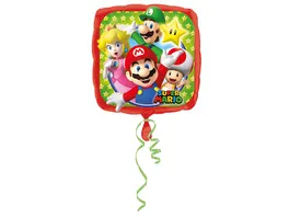Amscan Standard Mario Bros Folienballon Quadrat S60 43 cm