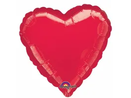 Amscan Standard Metallic Red Folienballon Herz rot S15 43cm