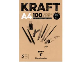 Clairefontaine Kraftpapierblock A4 braun 100 Blatt