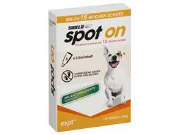 SHIELD ON Spot on fuer kleine Hunde Anti Insekten Fluid