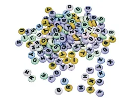 Rayher Plastik Buchstaben Perlen rund 6mm SB Blister 40g gemischt