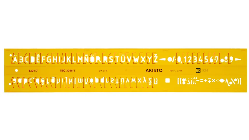 ARISTO chriftschablone gerade 7 mm ISO3098-1/DIN 6776 H-Profil Typ B