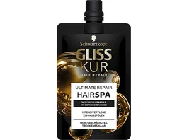 Gliss Kur Ultimate Repair HairSpa Haarkur fuer intensive Pflege Glaettung der Haare und Reparatur mit Keratin