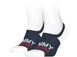 TOMMY HILFIGER Unisex Sneaker Socken Tommy Jeans No Show High Cut 2er Pack