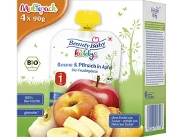 Beauty Baby Kiddys Bio Fruchtpueree Multipack Banane Pfirisch in Apfel