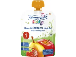 Beauty Baby Kiddys Bio Fruchtpueree Birne Erdbeere in Apfel