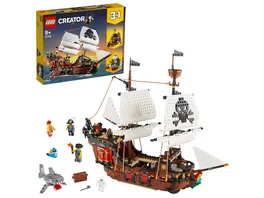 LEGO Creator 31109 3 in 1 Piratenschiff Set Taverne und Totenkopfinsel