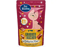Pet Bistro Katzensnack Knabbertaschen mit Gefluegel und Rind
