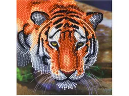 Craft Buddy Crystal Art Diamond Painting Card Kit Tiger 18 x 18 cm