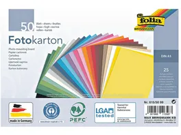 Folia Fotokarton A5 50 Blatt farbig sortiert