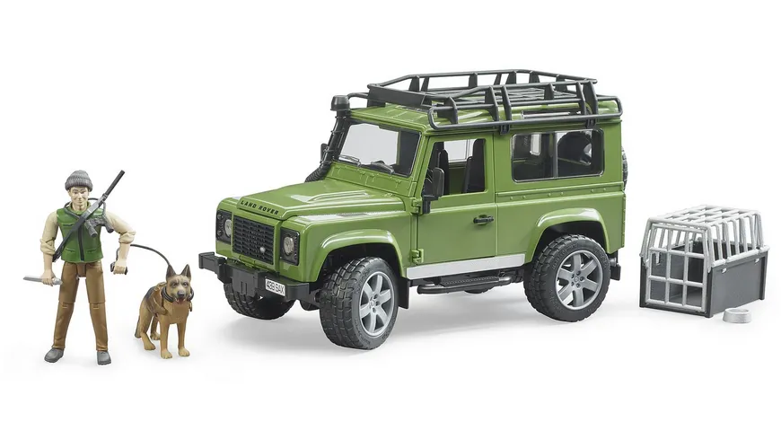 BRUDER - Land Rover Defender Station Wagon mit Förster und Hund