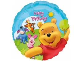 Amscan Standard Winnie Puuh Sunny Birthday Folienballon 45cm Durchmesser