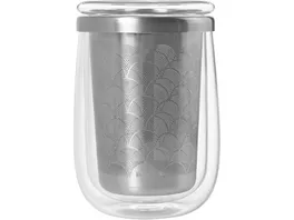 AdHoc Teeglas mit Teefilter FUSION GLASS 0 4 l
