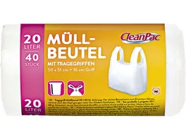 CleanPac Muellbeutel mit Tragegriffen 40x20L