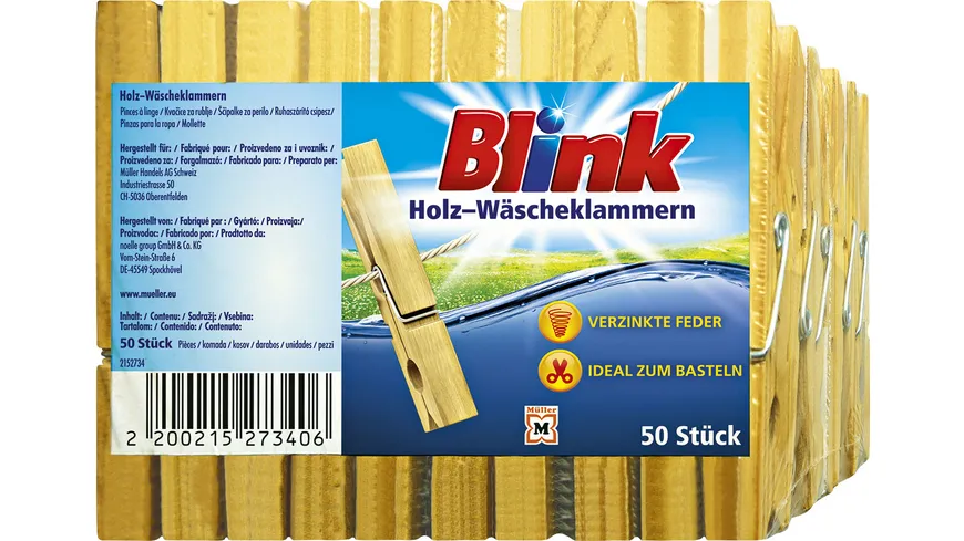 Stück Wäscheklammer MÜLLER online Blink | 50 Holz bestellen
