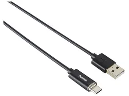 Hama USB Type C Kabel mit LED Anzeige Schwarz 1 m