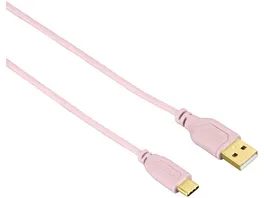 Hama USB C Kabel Flexi Slim vergoldet verdrehsicher Rosa 0 75 m