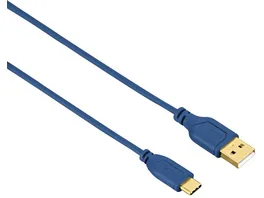 Hama USB C Kabel Flexi Slim vergoldet verdrehsicher Blau 0 75 m