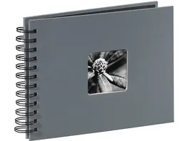 Hama Spiral Album Fine Art 24 x 17 cm 50 schwarze Seiten Grau