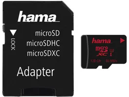 Hama microSDXC 128GB UHS Speed Class 3 UHS I 80MB s Adapter Foto