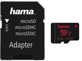 Hama microSDXC 64GB UHS Speed Class 3 UHS I 80MB s Adapter Foto