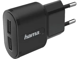 Hama Ladegeraet 2 fach USB 2 4 A Schwarz
