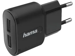 HAMA Ladegeraet mit 2x USB A Buchse 12 W Schwarz