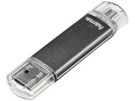 Hama USB Stick Laeta Twin USB 2 0 32GB 10MB s Grau