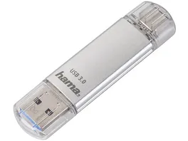 Hama USB Stick C Laeta Type C USB 3 1 USB 3 0 64GB 40 MB s Silber