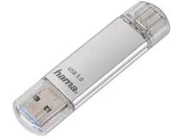 Hama USB Stick C Laeta USB C USB 3 1 USB 3 0 128GB 40 MB s Silber