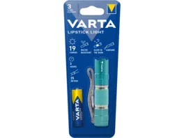 VARTA Lipstick Light inkl 1x VARTA LONGLIFE Power AA Batterie Taschenlampe in Lippenstiftform Schluesselanhaenger