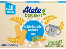 ALETE Milch Getreide Mahlzeit Keks ab 10 Monat 2x200ml