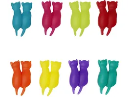 Kikkerland Glasmarkierer 8er Set Regenbogen Katzen