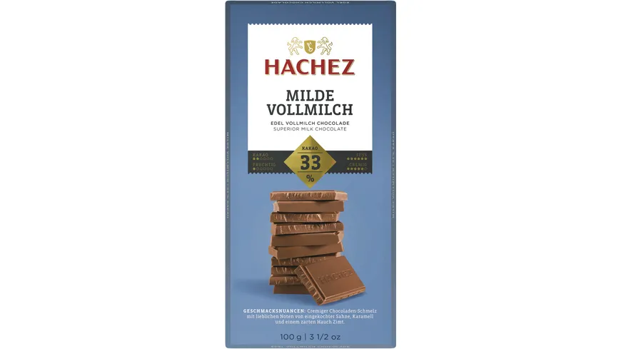 Hachez Tafel Milde Vollmilch 33% Kakaoanteil