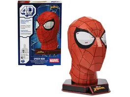 Spin Master 4D Build Marvel Spiderman Bueste detailreicher 3D Modellbausatz aus hochwertigem Karton 82 Teile