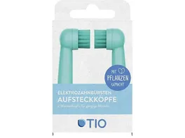 TIO Tiomatik Aufsatz fuer elektrische Zahnbuersten 2er Pack in Gletscher und Koralle